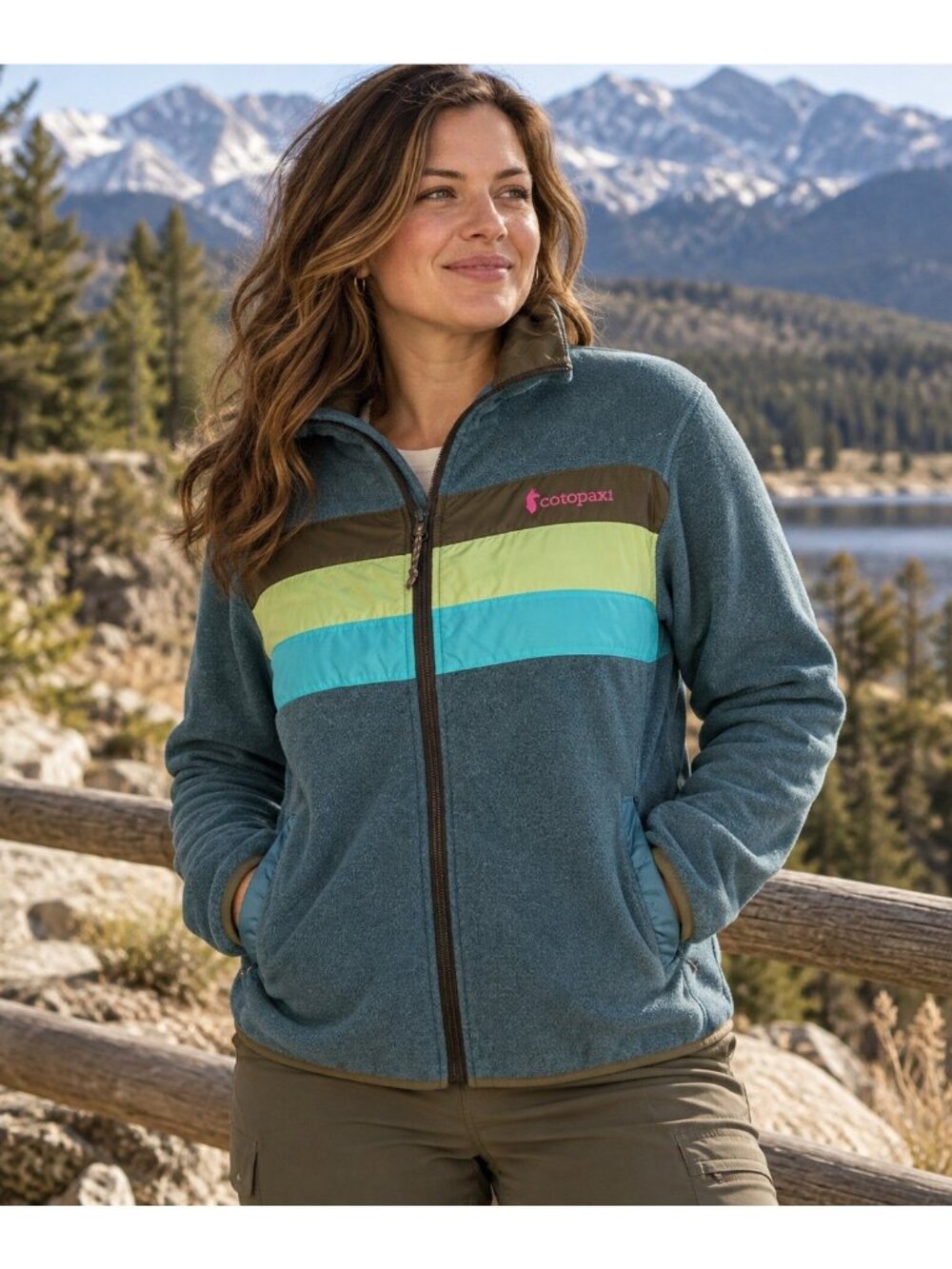 Cotopaxi Womens Teca Fleece Jacket Sz Large Everglades Green Full Zip Gorpcore